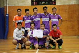 Đội vô địch giải bóng đá trong nhà tại Lễ hội thể thao du học sinh Việt Nam ở Australia 2016. (Ảnh: Sơn Hà/Vietnam+)