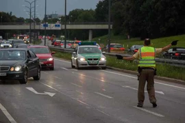 Cảnh sát Đức làm nhiệm vụ tại Munich ngày 22/7. (Nguồn: AFP/TTXVN)