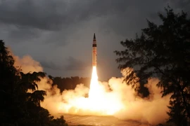Ấn Độ thử thành công tên lửa đạn đạo Agni-V năm 2013. (Nguồn: AFP/TTXVN)