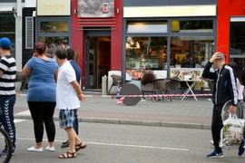 Hiện trường vụ tấn công bằng dao ở Reutlingen, ngày 24/7. (Nguồn: AFP/TTXVN)