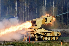 Hệ thống rocket Buratino của Nga. (Ảnh chỉ mang tính minh họa. Nguồn: TASS)