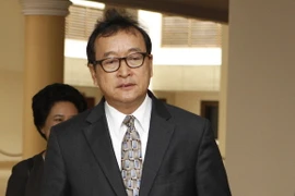 Ông Sam Rainsy tại tòa nhà Quốc hội ở Phnom Penh ngày 19/12. (Nguồn: AFP/TTXVN)