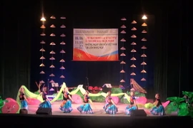 Một tiết mục biểu diễn của các nghệ sỹ Việt Nam tại Nhà hát Tsarisynskaya Opera. (Ảnh: Duy Trinh/Vietnam+)