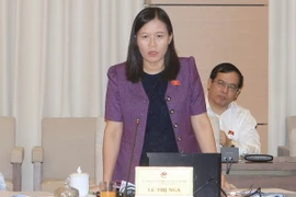 Chủ nhiệm Ủy ban Tư pháp của Quốc hội Lê Thị Nga. (Ảnh: Phạm Kiên/TTXVN)