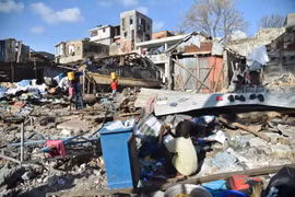 Cảnh đổ nát sau bão Matthew ở Jeremie, Haiti, ngày 8/10. (Nguồn: AFP/TTXVN)