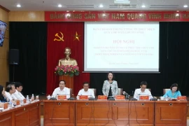 Trưởng ban Dân vận Trung ương Trương Thị Mai phát biểu tại hội nghị. (Ảnh: Phương Hoa/TTXVN)