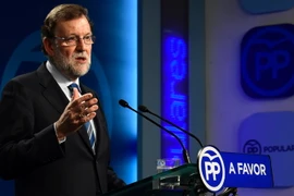 Quyền Thủ tướng Tây Ban Nha Mariano Rajoy trong cuộc họp báo tại Madrid ngày 26/9. (Nguồn: AFP/TTXVN)