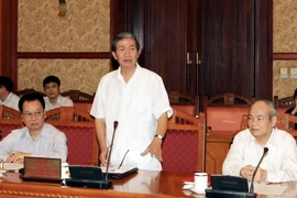 Ông Đinh Thế Huynh, Ủy viên Bộ Chính trị, Bí thư Trung ương Đảng, Trưởng Ban Tuyên giáo Trung ương, Chủ tịch Hội đồng Lý luận Trung ương Đinh Thế Huynh. (Ảnh: Phạm Kiên/TTXVN)