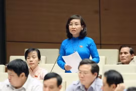 Đại biểu Quốc hội thành phố Đà Nẵng Ngô Thị Kim Yến phát biểu ý kiến. (Ảnh: Phạm Kiên/TTXVN)