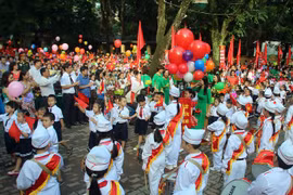 Lễ khai giảng của Trường Tiểu học Kim Liên, quận Đống Đa, Hà Nội. (Ảnh minh họa: TTXVN)