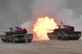 Xe tăng K-1 của Hàn Quốc tham gia cuộc tập trận chung ở Pohang ngày 6/7. (Nguồn: AFP/TTXVN)