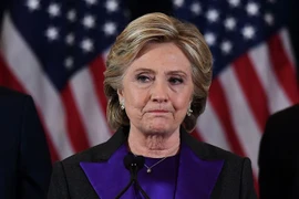 Bà Hillary Clinton trong bài phát biểu sau khi kết quả bầu cử Tổng thống được công bố ở New York, ngày 9/11. (Nguồn: AFP/TTXVN)