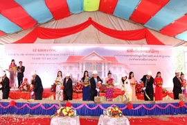 Quang cảnh lễ khởi công. (Ảnh: Phạm Kiên/Vietnam+)