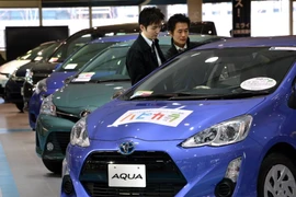 Ôtô của hãng Toyota được trưng bày tại thủ đô Tokyo, Nhật Bản. (Nguồn: AFP/TTXVN)