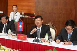 Ông Somphanh Phengkhammy phát biểu tại buổi làm việc. (Ảnh: Thanh Tùng/TTXVN)