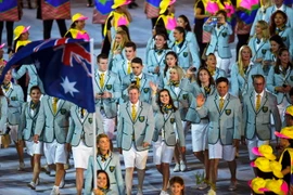 Đoàn thể thao Australia tham gia diễu hành tại lễ khai mạc Olympic Rio 2016 trên sân Maracana ngày 5/8. (Nguồn: EPA/TTXVN)