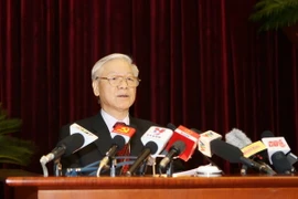 Tổng Bí thư Nguyễn Phú Trọng phát biểu khai mạc Hội nghị. (Ảnh: Trí Dũng/TTXVN)