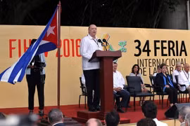 Bộ trưởng Ngoại thương và Đầu tư nước ngoài Cuba Rodrigo Malmierca phát biểu tại lễ khai mạc Hội chợ quốc tế La Habana lần thứ 34 ở La Habana ngày 31/10. (Nguồn: EPA/TTXVN)