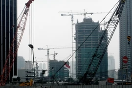 Công trường thi công cầu vượt tại thủ đô Jakarta. (Nguồn: AFP/TTXVN)