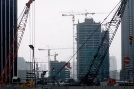 Công trường thi công cầu vượt tại thủ đô Jakarta. (Nguồn: AFP/TTXVN)