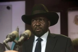 Tổng thống Nam Sudan Salva Kiir trong cuộc họp báo tại Juba ngày 8/7. (Nguồn: AFP/TTXVN)