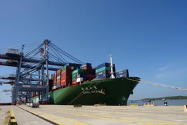 Cảng quốc tế Cái Mép đón siêu tàu container. (Ảnh: Đoàn Mạnh Dương/TTXVN)