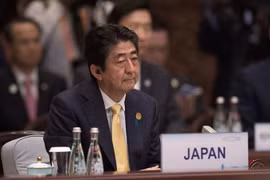 Thủ tướng Nhật Bản Shinzo Abe tại Hội nghị thượng đỉnh G20 ở Hàng Châu, Trung Quốc ngày 4/9. (Nguồn: AFP/TTXVN)