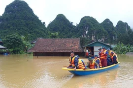 Hơn 500 nhà dân vùng rốn lũ Tân Hóa, huyện Minh Hóa, Quảng Bình. (Ảnh: Đức Thọ/TTXVN)