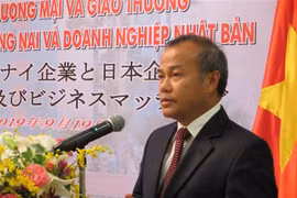Đại sứ Việt Nam tại Nhật Bản Vũ Hồng Nam phát biểu tại hội thảo. (Ảnh: Đào Tùng/TTXVN)