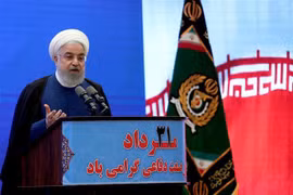 Tổng thống Iran Hassan Rouhani phát biểu tại một sự kiện ở Tehran. (Ảnh: AFP/TTXVN)