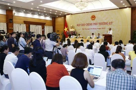 Quang cảnh buổi họp báo. (Ảnh: Văn Điệp/TTXVN)