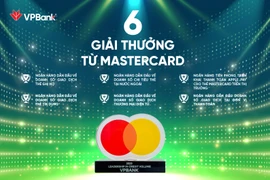 6 giải thưởng của VPBank được Mastercard ghi nhận về thành tích nổi bật trong lĩnh vực kinh doanh thẻ cũng như đẩy mạnh số hóa gia tăng trải nghiệm khách hàng. (Ảnh: Vietnam+)