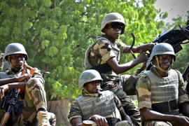 Binh sỹ Nigeria gác bên ngoài một hội nghị cấp cao bàn về chiến lược chống Boko Haram, tại thành phố Diffa ngày 3/9. (Nguồn: Reuter/TTXVN) 