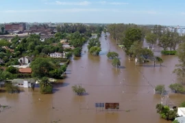 Cảnh ngập lụt tại Paysandú, Uruguay, ngày 27/12. (Nguồn: AFP/TTXVN) 