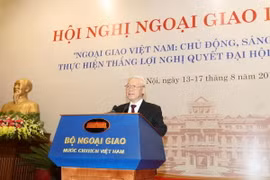 Tổng Bí thư Nguyễn Phú Trọng phát biểu chỉ đạo Hội nghị. (Ảnh: Trí Dũng/TTXVN)