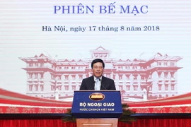 Phó Thủ tướng, Bộ trưởng Bộ Ngoại giao Phạm Bình Minh phát biểu bế mạc hội nghị. (Ảnh: Lâm Khánh/TTXVN)
