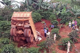 Hiện trường vụ tai nạn. (Ảnh: Hưng Thịnh/TTXVN)