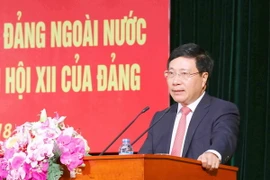 Ủy viên Bộ Chính trị, Phó Thủ Tướng Chính phủ, Bộ trưởng Bộ Ngoại giao Phạm Bình Minh phát biểu chỉ đạo Hội nghị. (Ảnh: Phương Hoa/TTXVN)