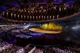 Toàn cảnh lễ khai mạc ASIAD 2018 ở Jakarta, Indonesia. (Nguồn: THX/TTXVN)