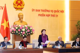 Chủ tịch Quốc hội Nguyễn Thị Kim Ngân phát biểu khai mạc phiên họp. (Ảnh: Trọng Đức/TTXVN)