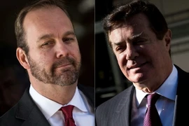 Cựu cố vấn tranh cử của Tổng thống Mỹ Donald Trump, Paul Manafort (phải), và cộng sự Rick Gates. (Nguồn: AFP/TTXVN)