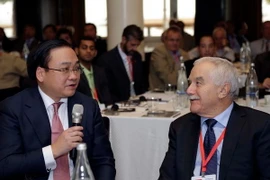 Phó Thủ tướng Hoàng Trung Hải tại Diễn đàn Doanh nghiệp Việt Nam-Israel. (Ảnh: Bùi Hoàn/Vietnam+)