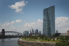 Trụ sở Ngân hàng ECB tại Frankfurt am Main, miền tây Đức ngày 16/7. (Nguồn: AFP/TTXVN)