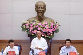 Thủ tướng Nguyễn Xuân Phúc phát biểu tại buổi làm việc. (Ảnh: Thống Nhất/TTXVN)