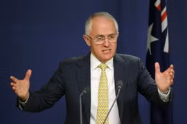 Thủ tướng Australia Malcolm Turnbull trong một cuộc họp báo ở Sydney. (Nguồn: EPA/TTXVN)