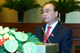 Thủ tướng Nguyễn Xuân Phúc phát biểu tại Quốc hội. (Ảnh: Thống Nhất/TTXVN)