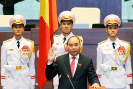 Thủ tướng Nguyễn Xuân Phúc tuyên thệ nhậm chức. (Ảnh: Thống Nhất/TTXVN) 