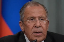 Ngoại trưởng Nga Sergei Lavrov phát biểu tại một cuộc họp báo ở Moskva, Nga. (Nguồn: AFP/TTXVN)