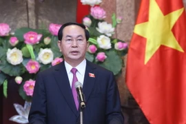 Chủ tịch nước Trần Đại Quang trả lời phỏng vấn các cơ quan thông tấn, báo chí. (Ảnh: Nhan Sáng/TTXVN)