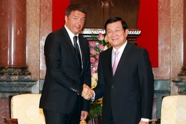 Chủ tịch nước Trương Tấn Sang tiếp Thủ tướng Matteo Renzi